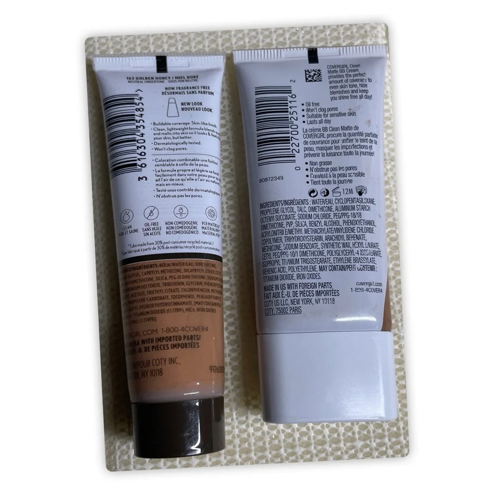 COVERGIRL Clean Invisible‎ Foundation in Golden Honey/163 & BB Cream/560 -Deep